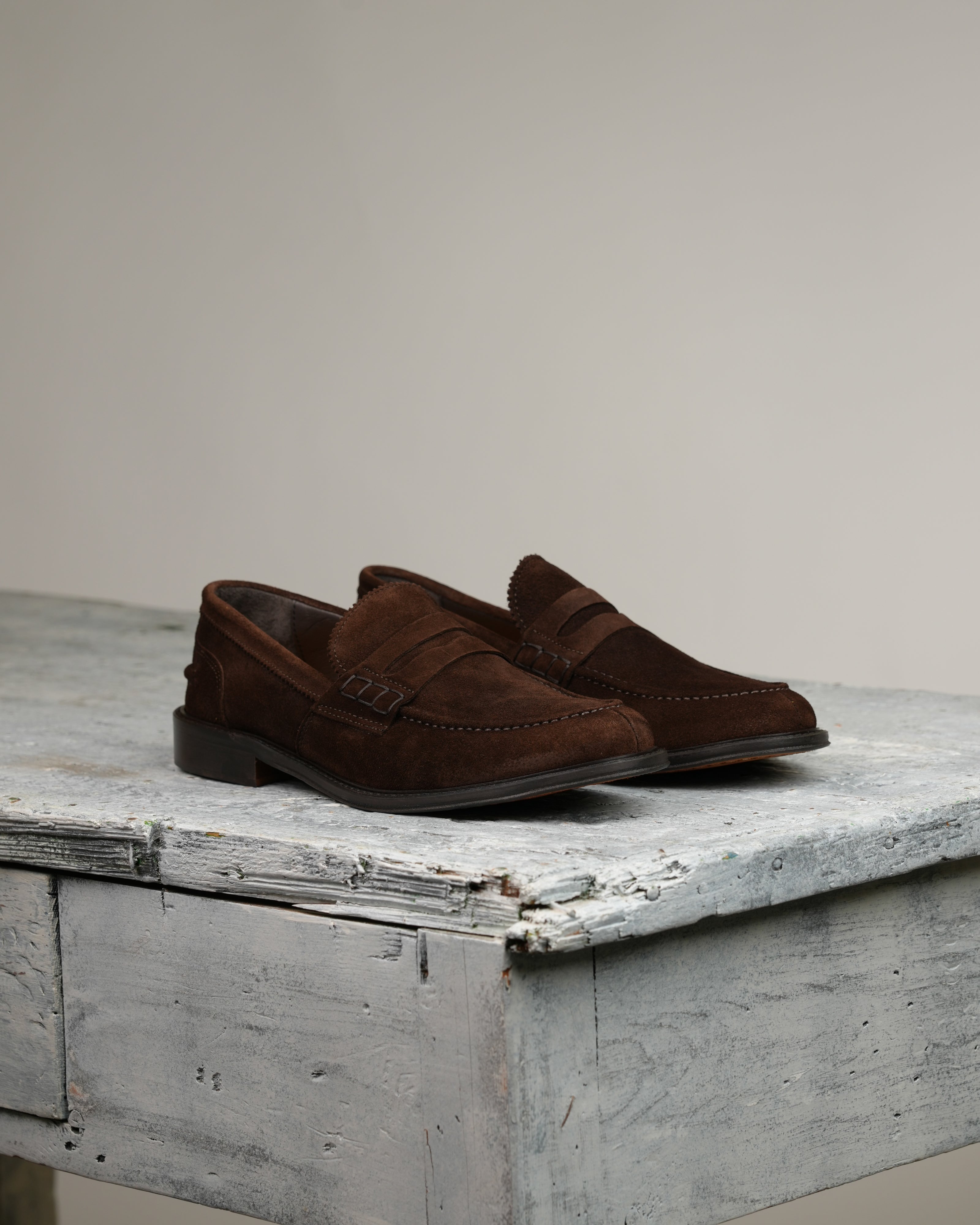 SHALAPI Matera 1.1 penny loafers for men in suede Brown