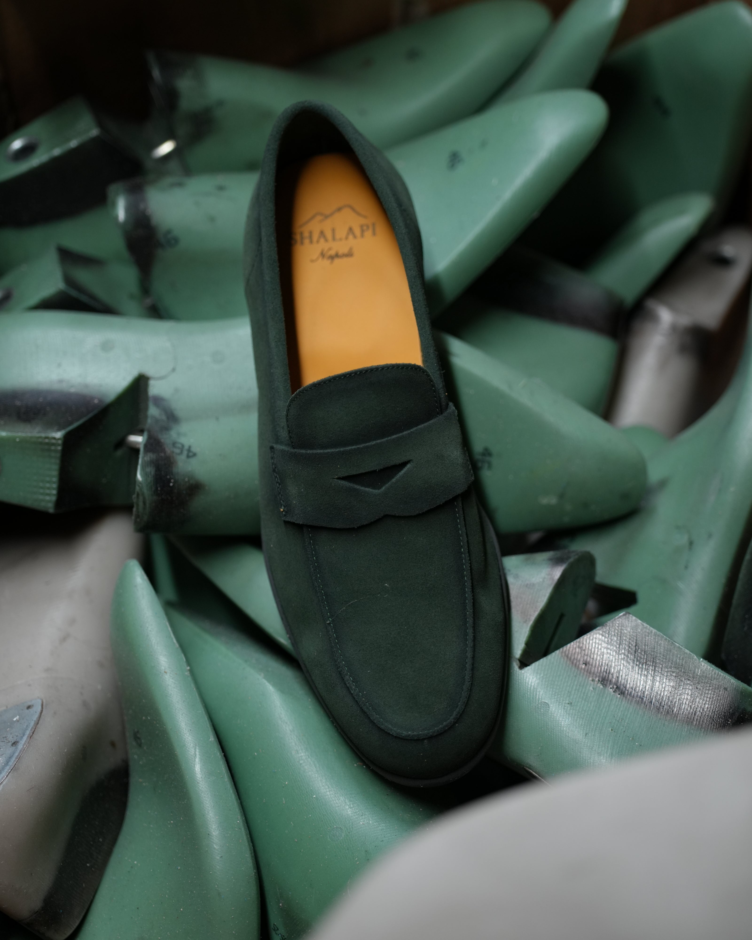 Marechiaro penny loafers im suede green